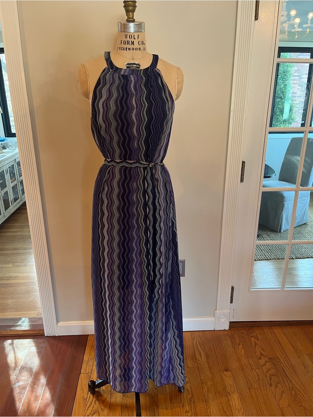 Mossimo Sleeveless Purple Chevron Maxi Dress